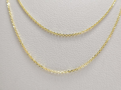 14k Real Solid Yellow Gold Tiny Small Cable Chain Necklace