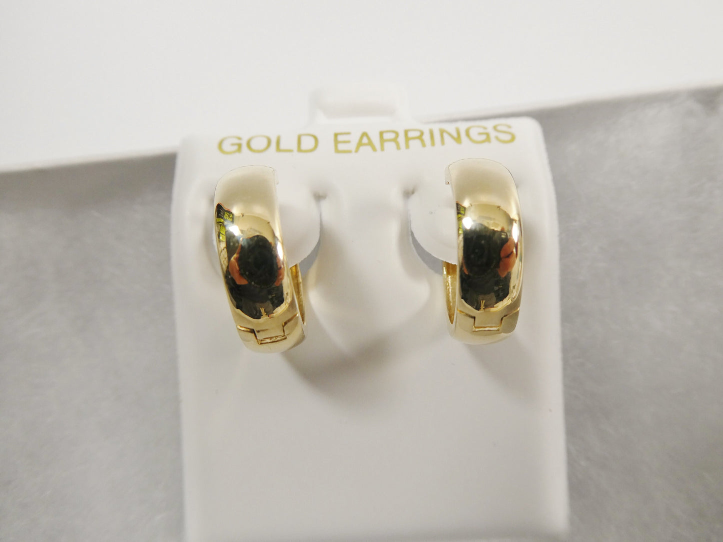 real 10k solid yellow gold 16mm high polish large plain hoop earrings