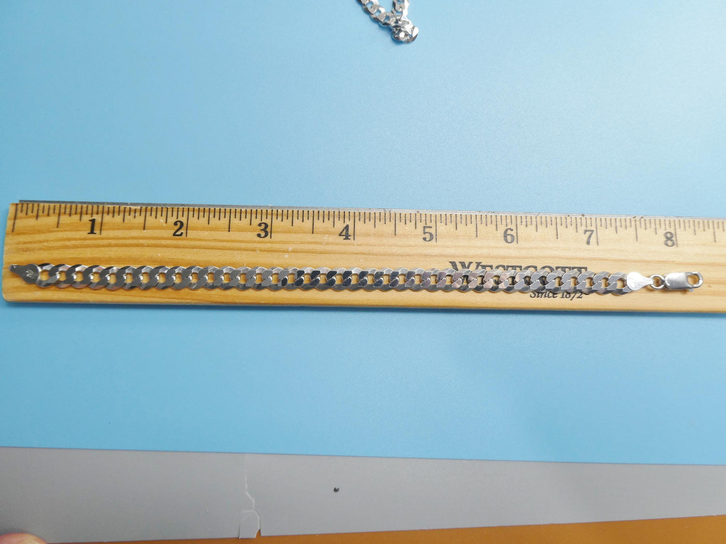 real 925 sterling silver 8 inch curb bracelet