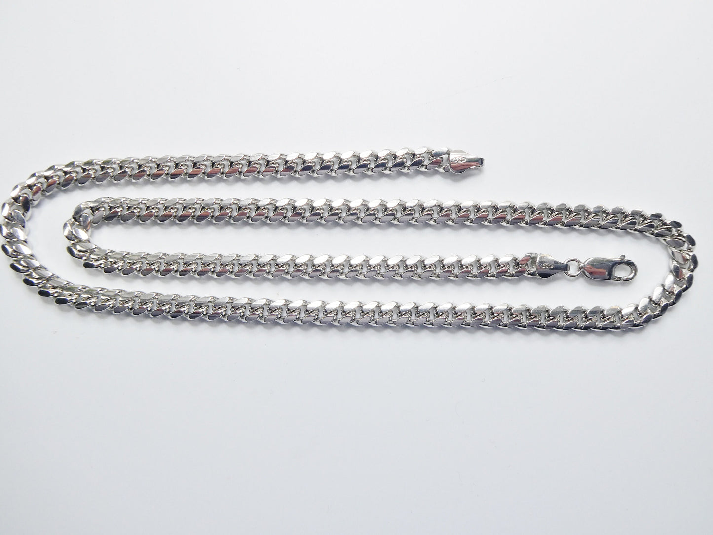 real 925 sterling silver 6mm solid link bracelet