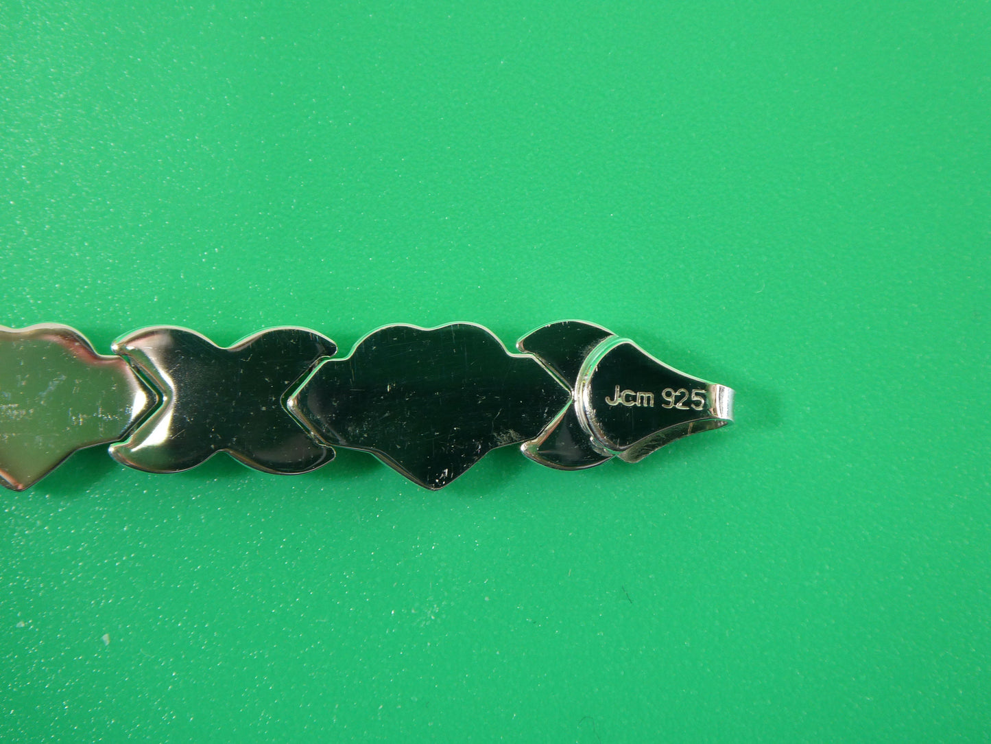 6.5 inch 7.5 inch 10 INCH xoxo satin heart stampato bracelet 14k white gold color finish over real 925 sterling silver