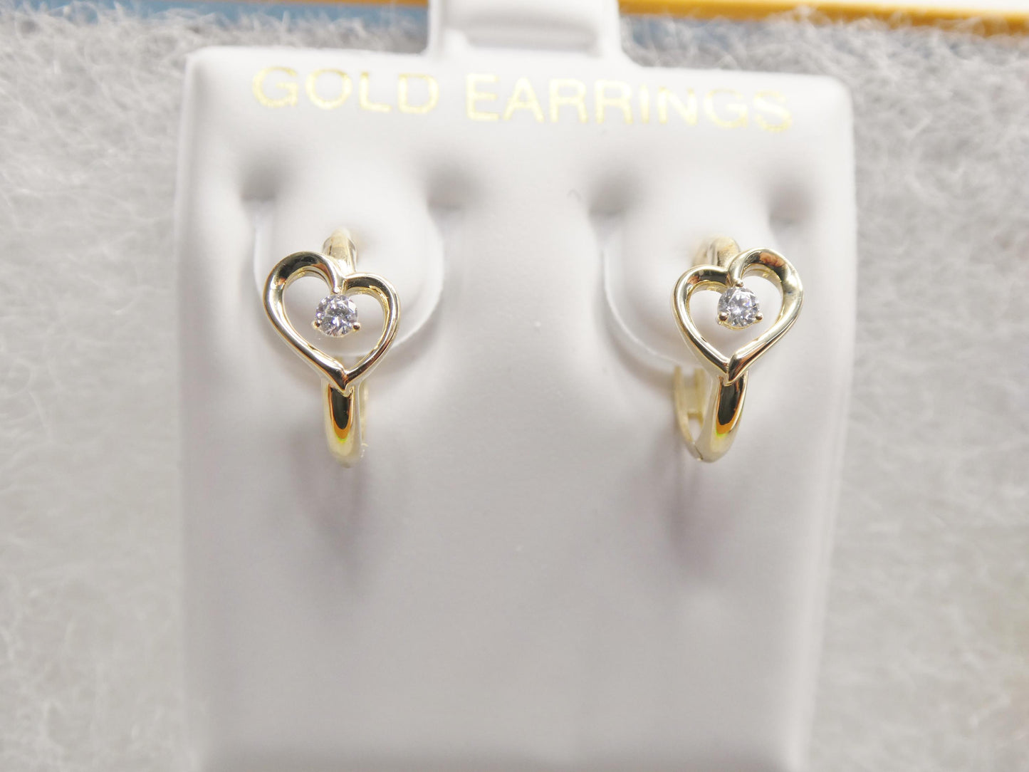 real 10k solid yellow gold designer heart earrings
