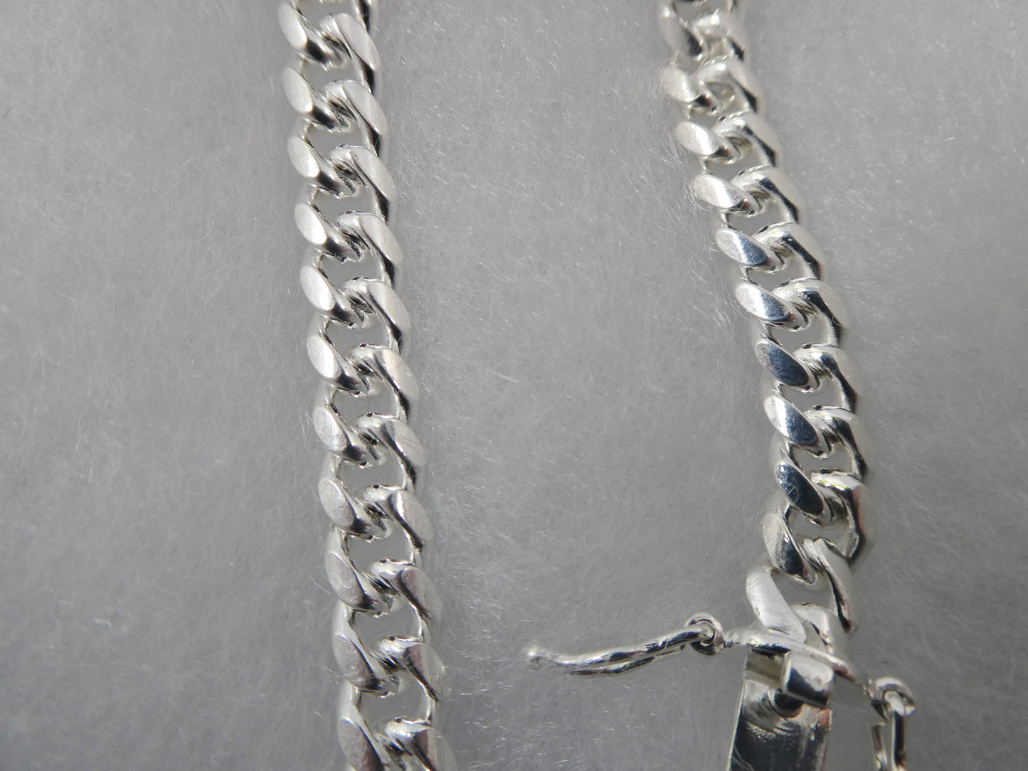 6mm real Miami link solid 925 sterling silver men bracelet safety box lock