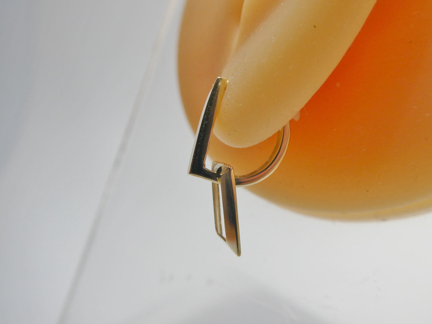 real 10k solid yellow gold designer hoop huggie earrings