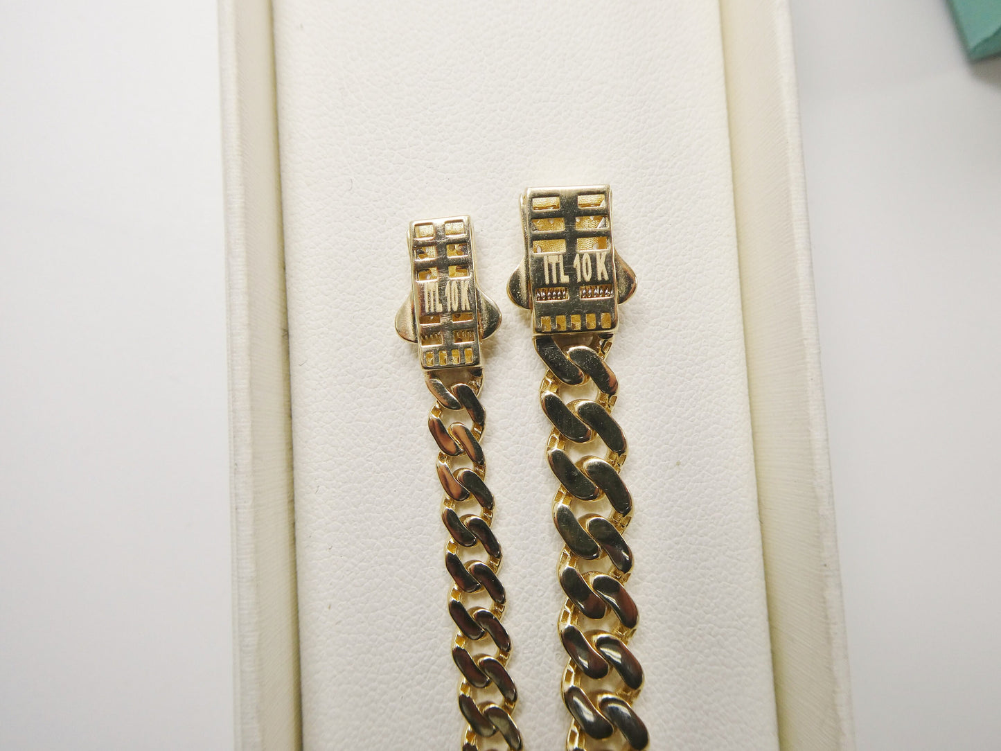 6.5 inch real 10k solid yellow gold 5mm/ 7mm Monaco bracelet