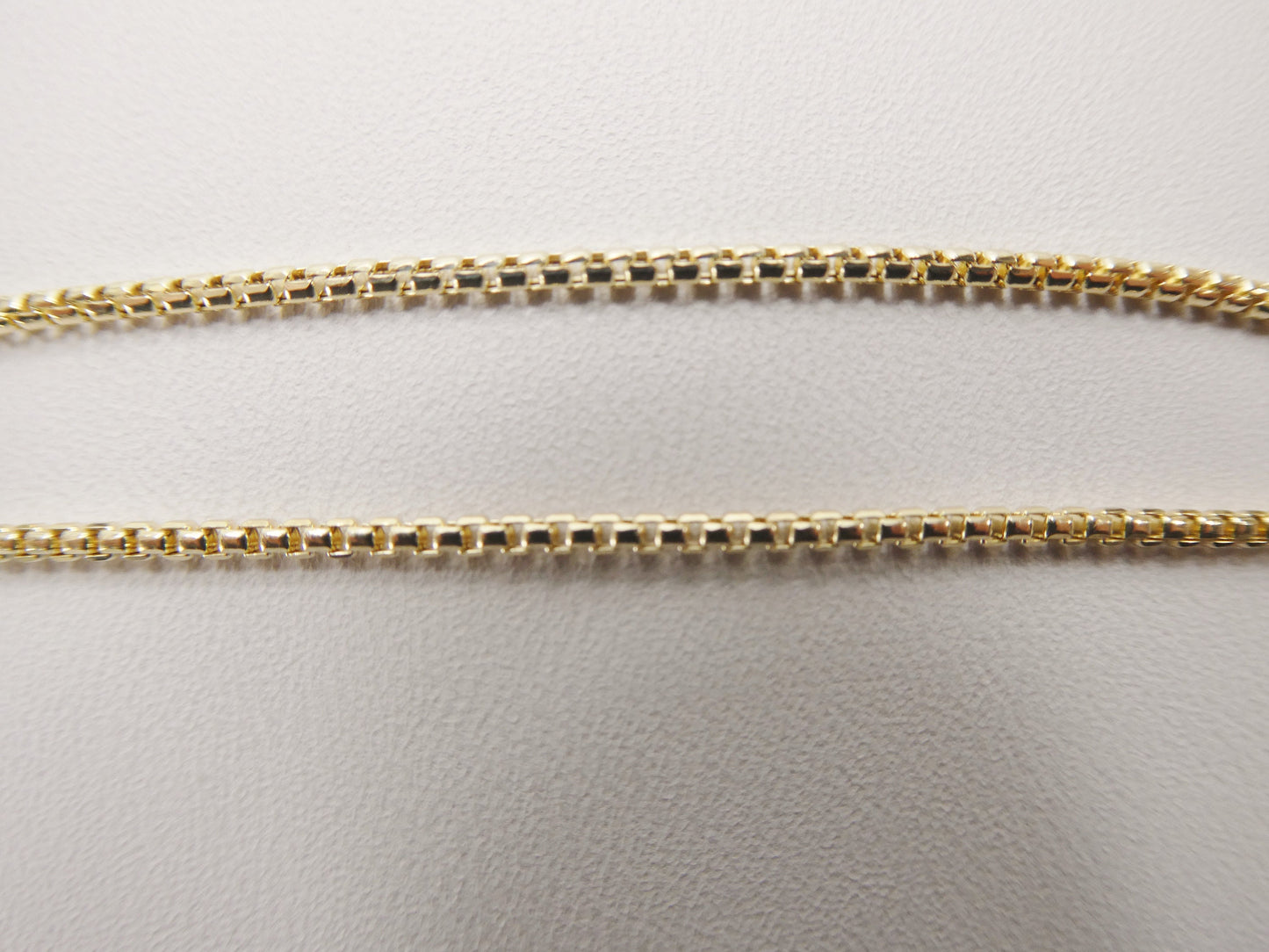 14k real solid yellow gold tiny small 2MM round box chain necklace