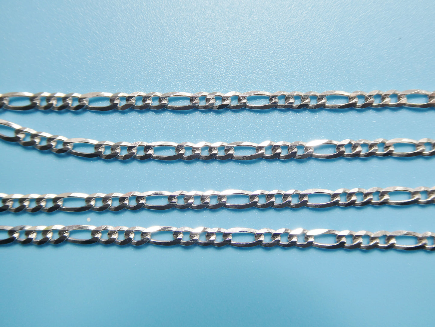 real 925 sterling silver 2.8mm Italian figaro solid chain lobster lock clasp