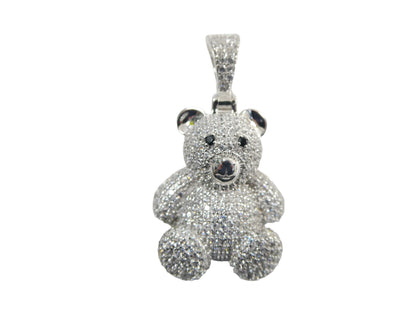 Real 925 Sterling Silver Medium Size Teddy Rear Charm Pendent