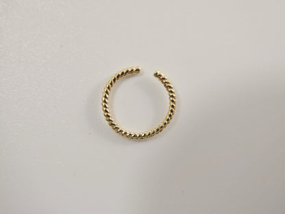 14k Real Solid Yellow Gold Hoop Earring Cartilage Daith Ring Piercing