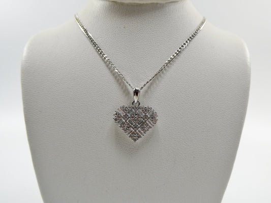 18 inch chain and heart pendent charm 925 sterling silver