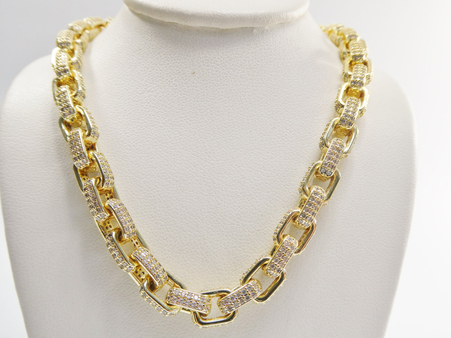 14k gold filled barrel link necklace 7.4mm  20"24" length