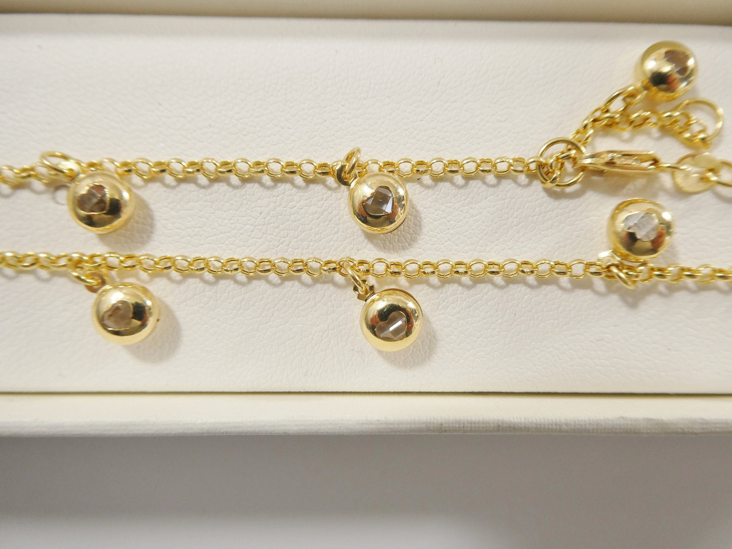 real 14k solid yellow gold 9 inch anklet bracelet