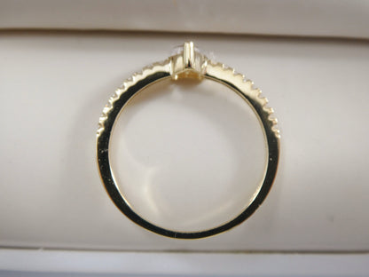 Real 14k Solid Yellow Gold Women's Classic Micro Pave Setting Pinky Ring