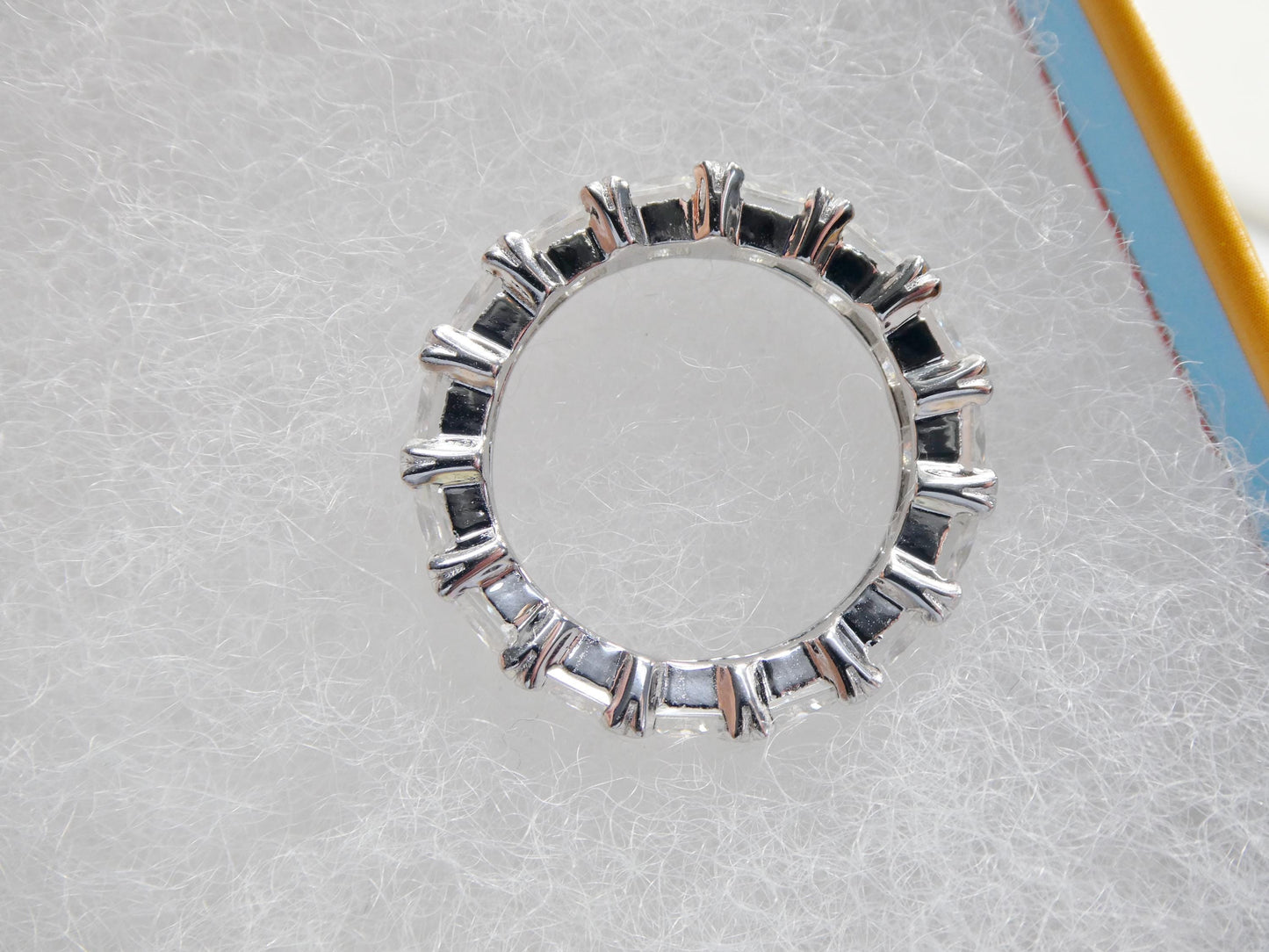 real 925 sterling silver solitaire moissanite anniversary eternity ladies band