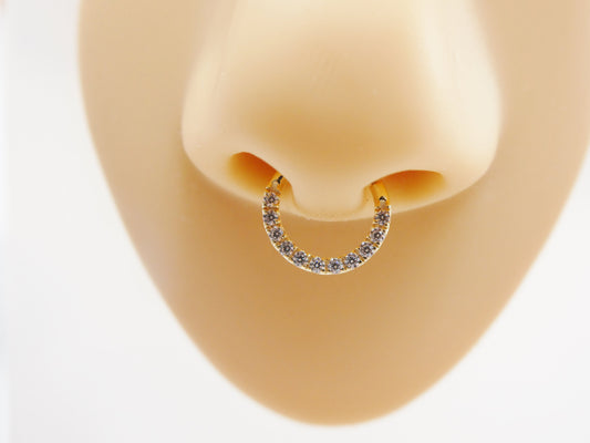 14k real solid yellow gold cartilage daith septum body ring piercing