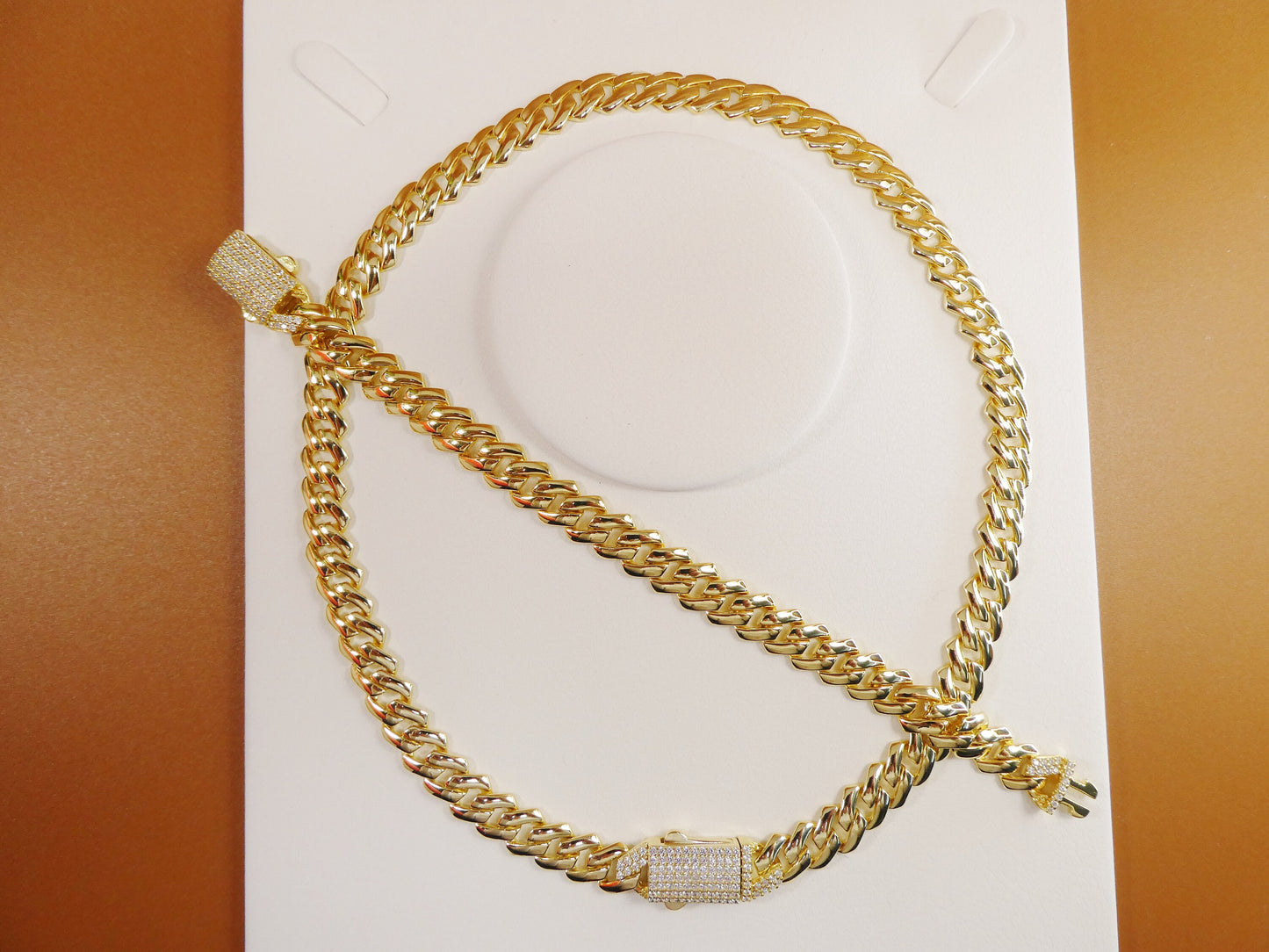 14k yellow gold color tone Monaco set necklace and bracelet over real 925 sterling silver