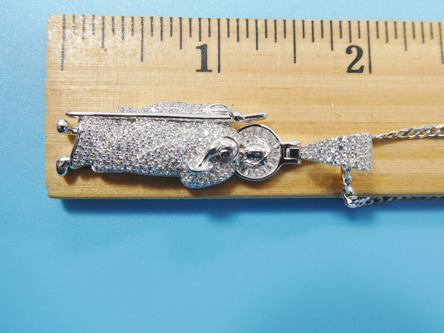 real 925 sterling silver 18 inch curb chain and saint jude pendent charm