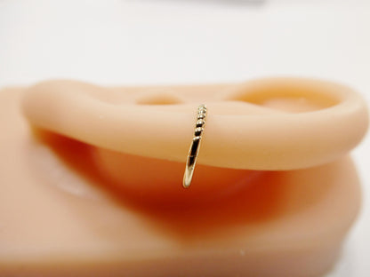 14k Real Solid Yellow Gold Hoop Earring Cartilage Daith Ring Piercing