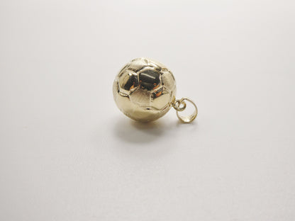 14k Real Solid Yellow Gold Mini Soccer Ball Pendent & Robe Necklace