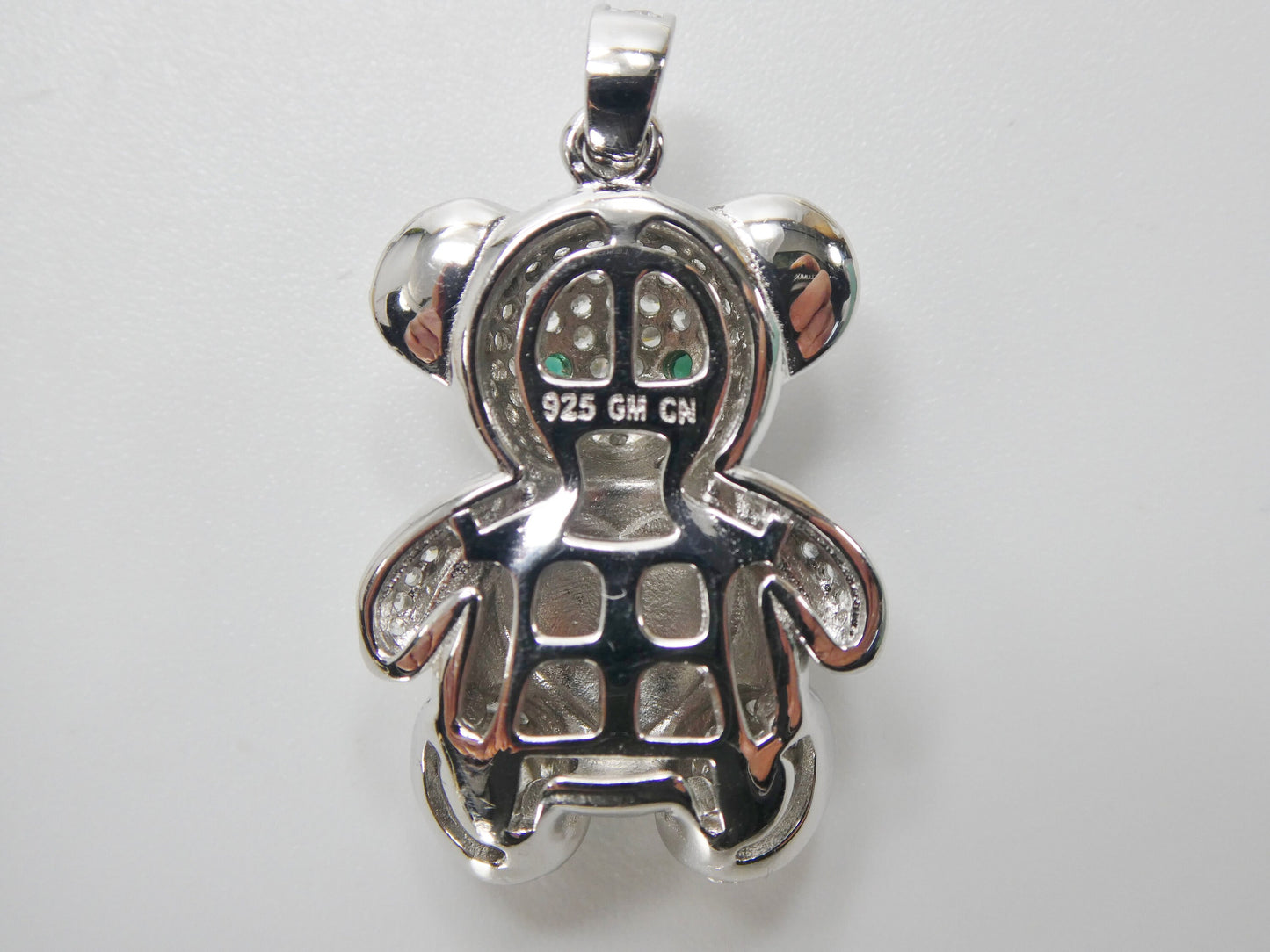 925 sterling silver enamel color teddy bear set chain and pendent