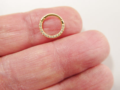 14k Real Solid Yellow Gold Cartilage Daith Septum Body Ring Piercing