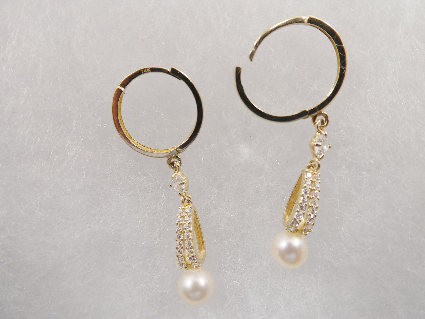 10k real solid yellow gold dropping real water fresh pearl earrings