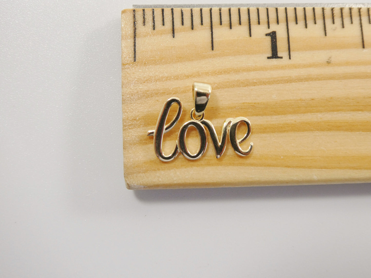 women's 14k real solid yellow gold love world charm