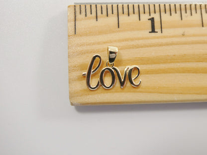 Women's 14k Real Solid Yellow Gold Love World Charm