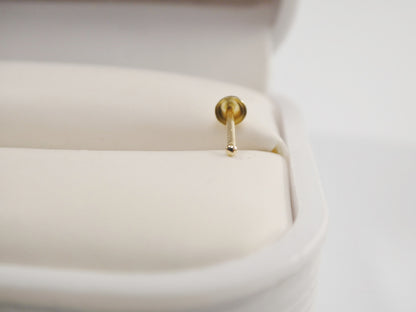 14k Real Solid Yellow Gold Plain Ball Stud Nose Ring
