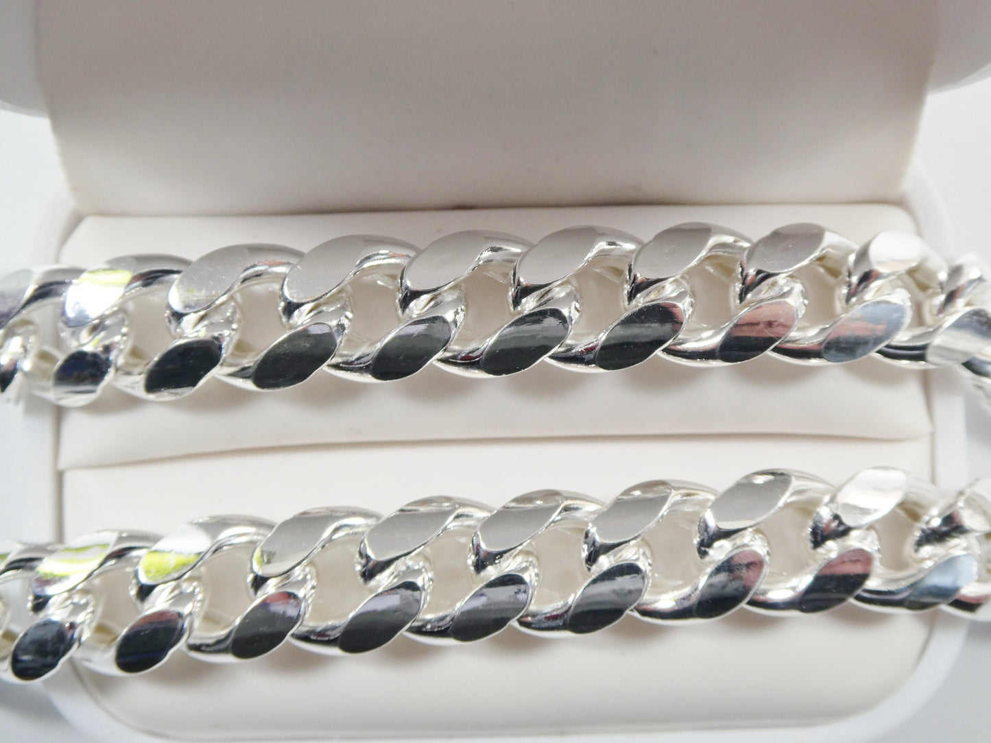 real 10.5MM 925 sterling silver men Miami semi solid link chain box lock clasp