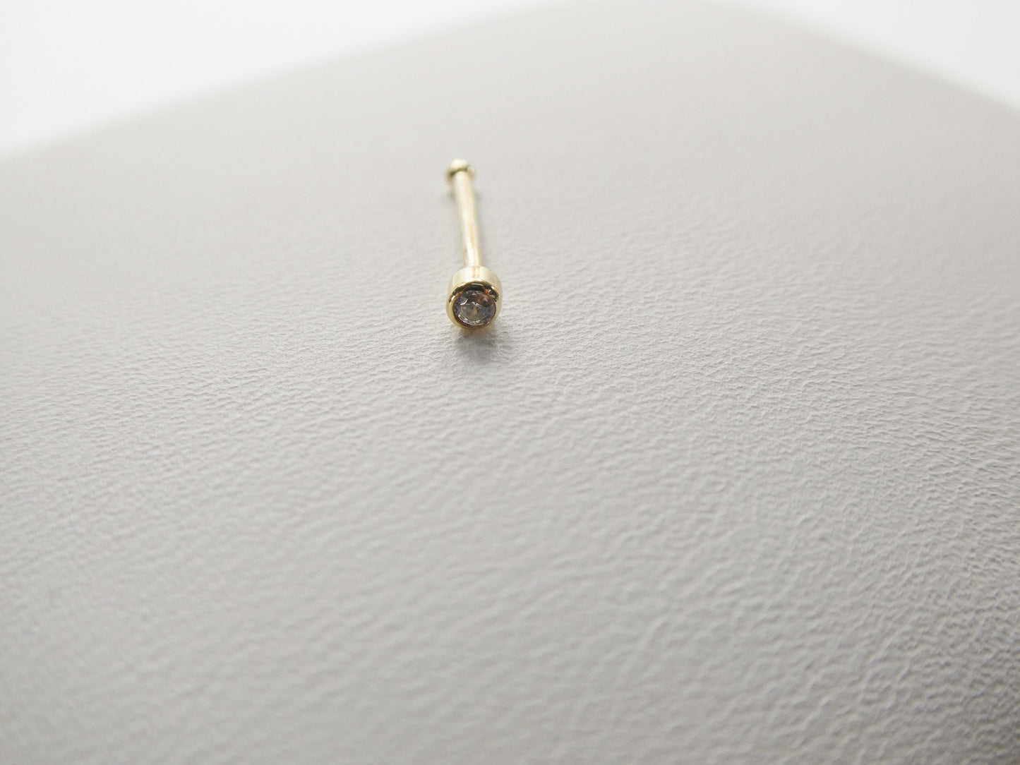 14k real solid yellow gold long post nose ring
