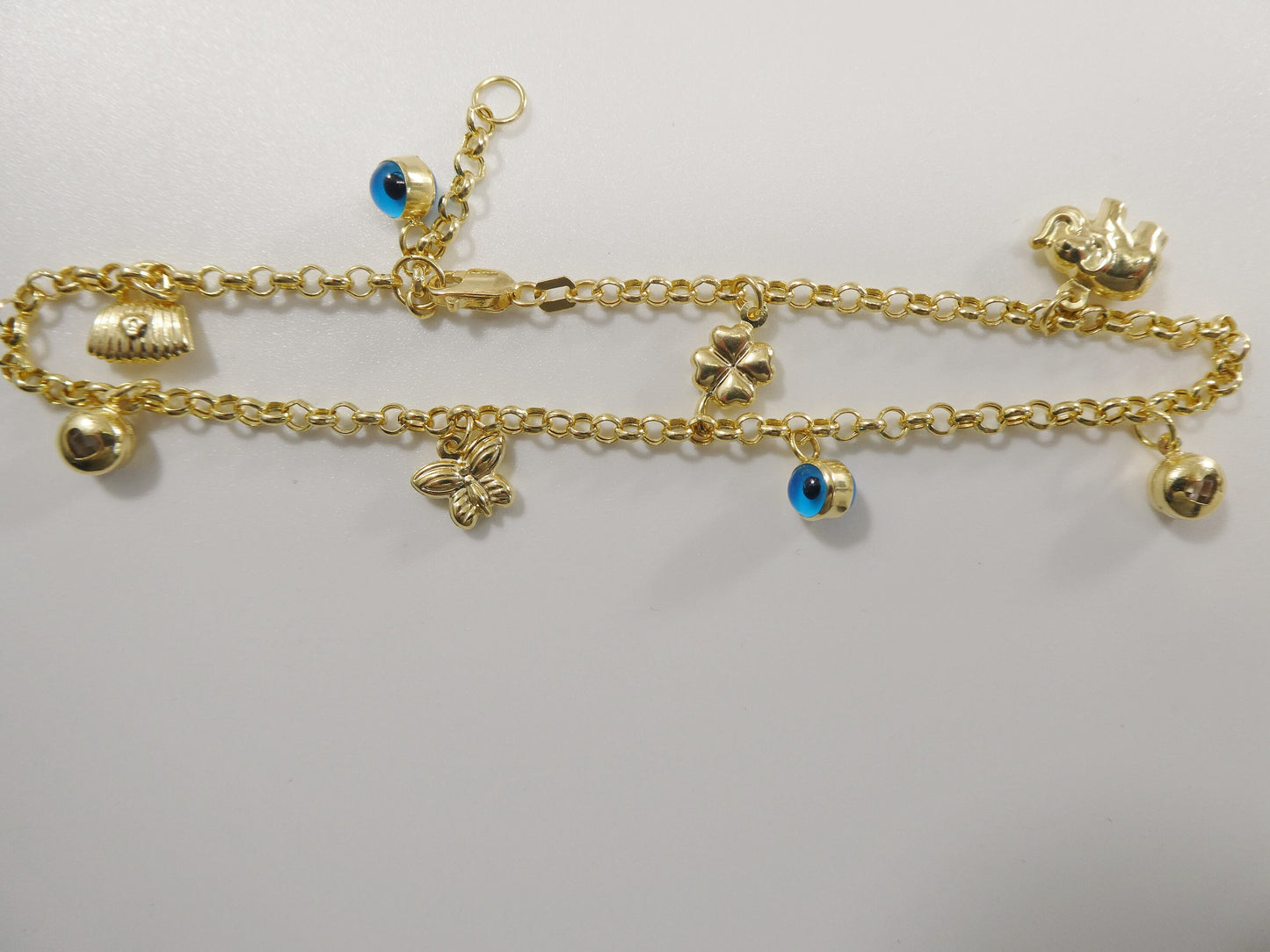real 14k solid yellow gold 9 inch anklet bracelet