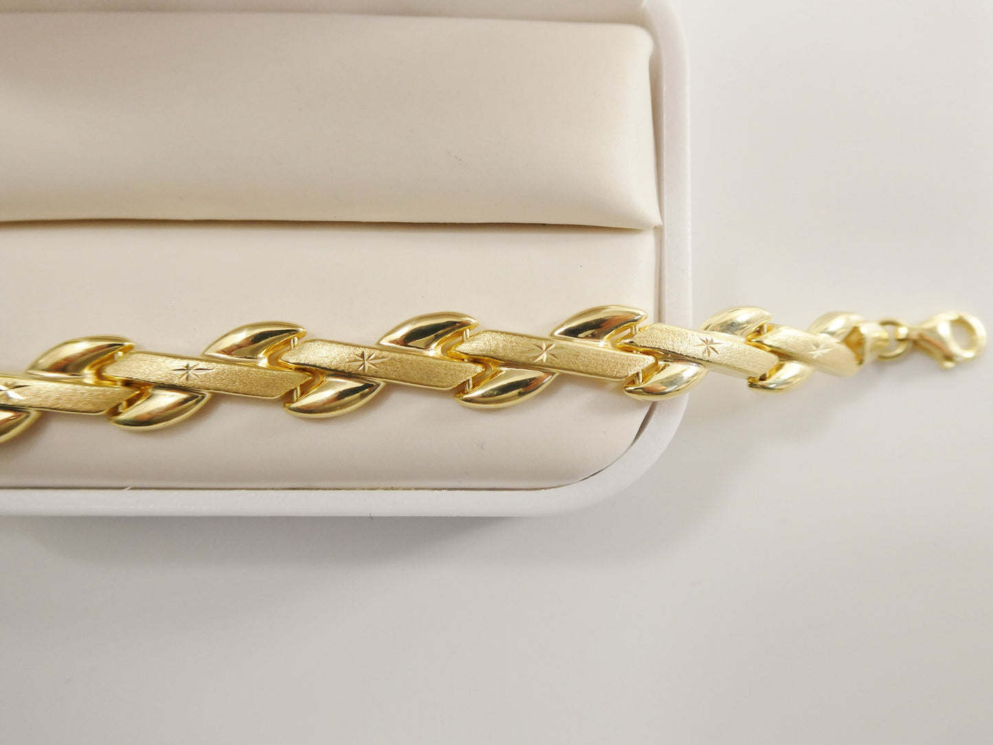 7.50 inch real 925 sterling silver xo style 14k gold tone finish