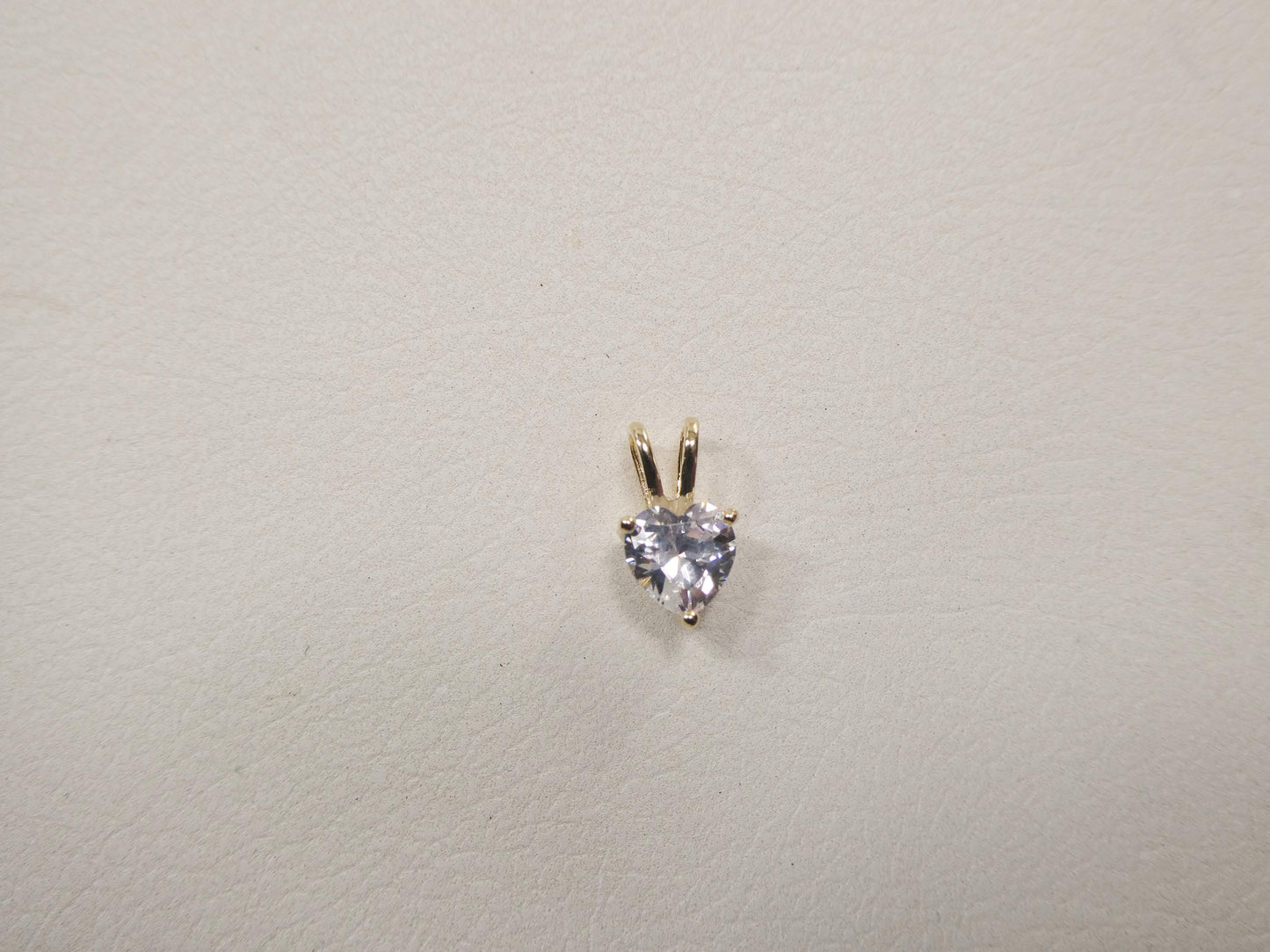 10k real solid yellow gold 16 inch chain and heart solitaire pendent set