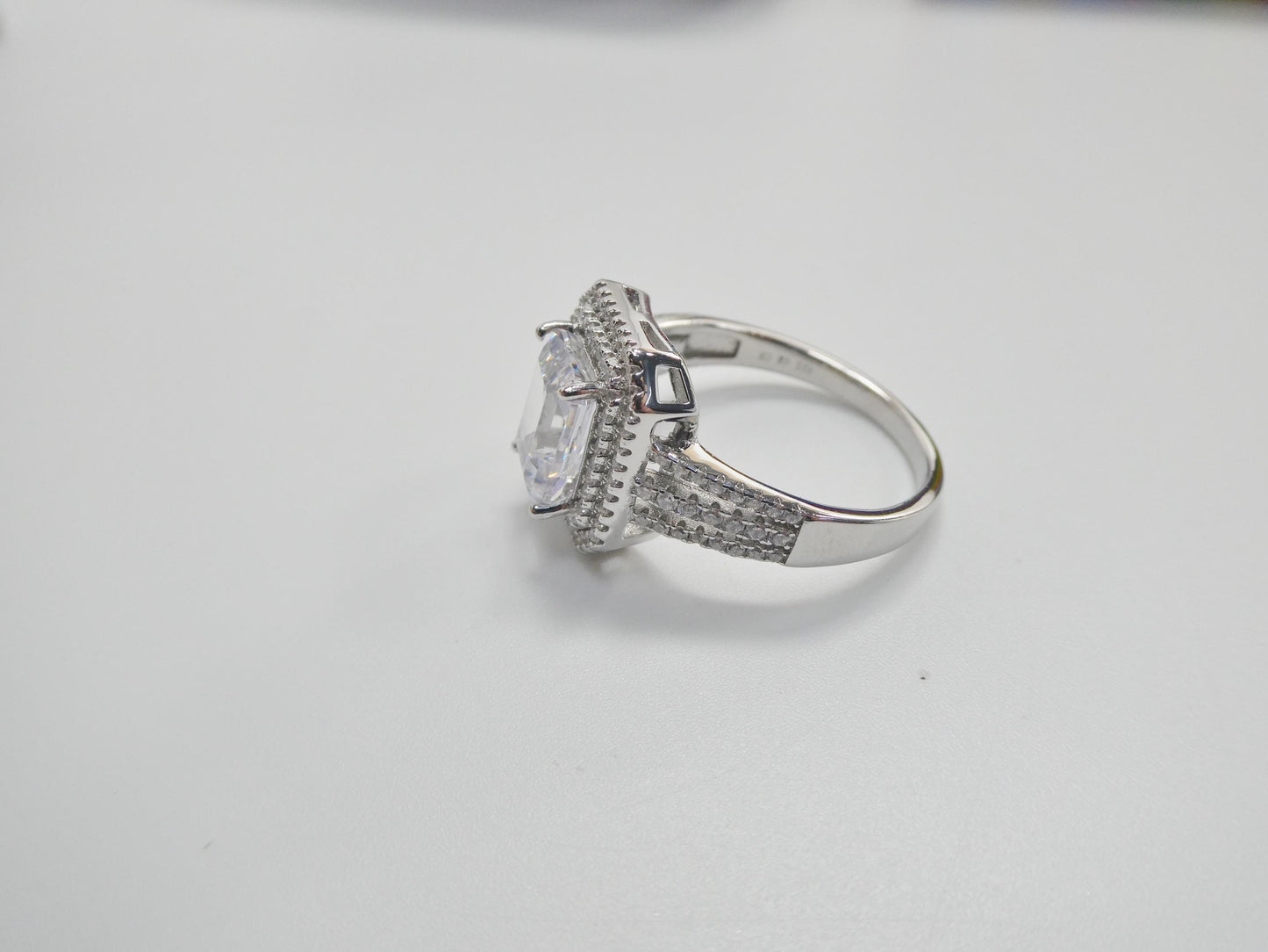 real 925 sterling silver solitaire engagement ladies ring
