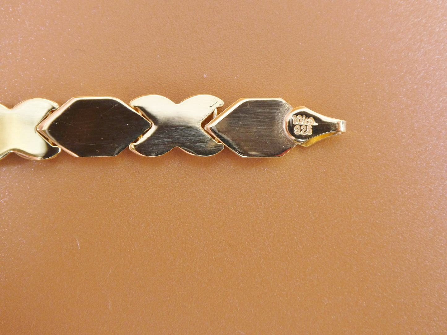 Two Tone XOXO Bracelet: 14k Yellow Gold Finish, Sterling Silver, 8 Inch