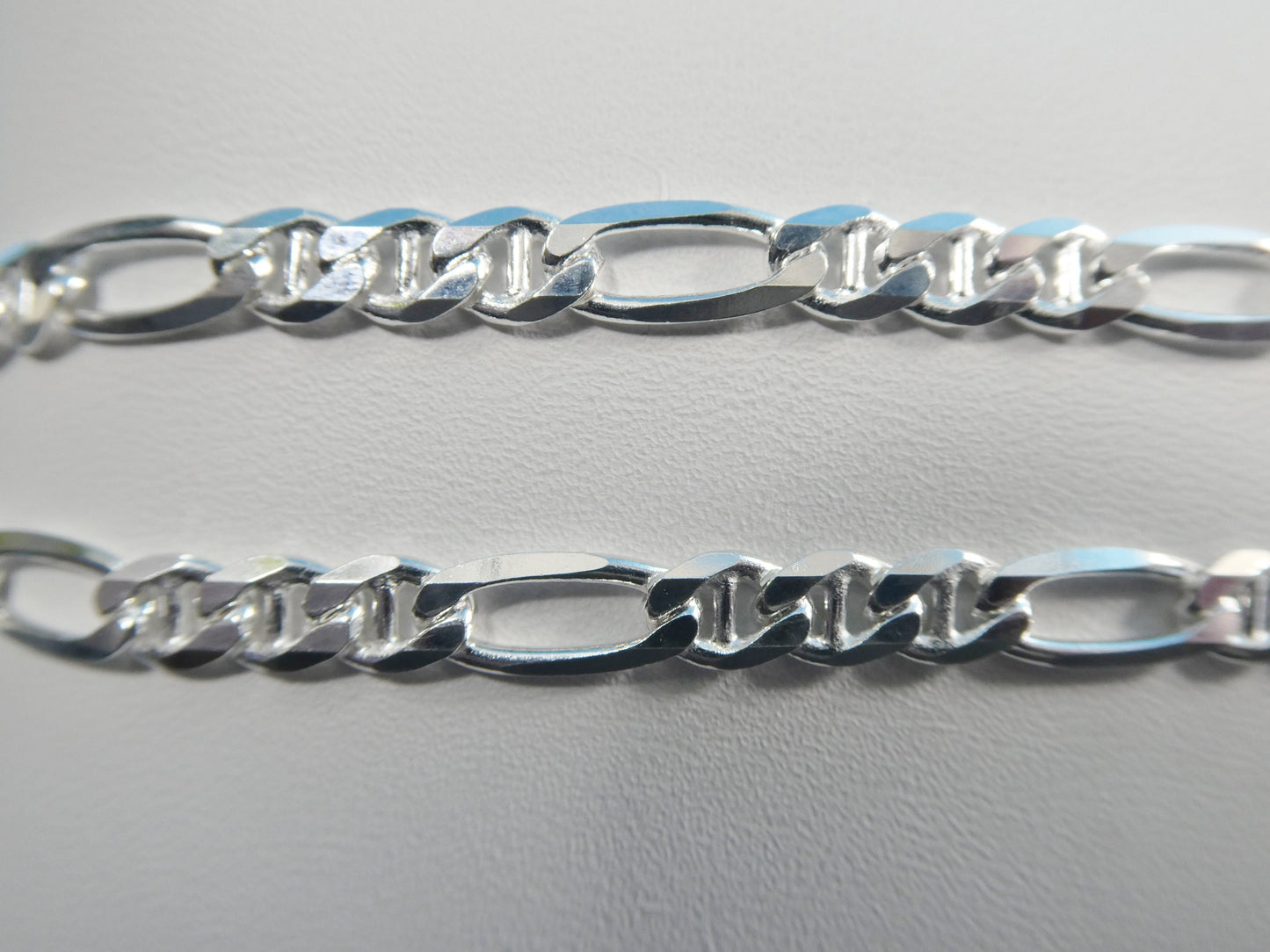Sterling Silver Italian Figaro Chain - 4.6mm Solid Mariner Link