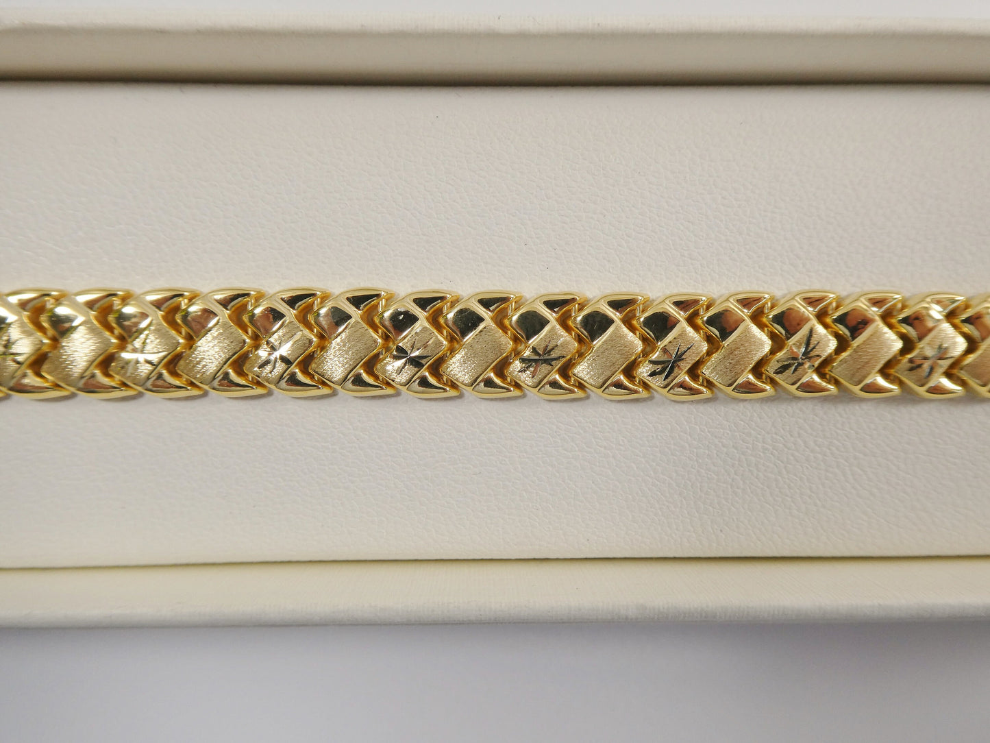 10 inch real 925 sterling silver basket anklet bracelet 14K yellow & white gold finish