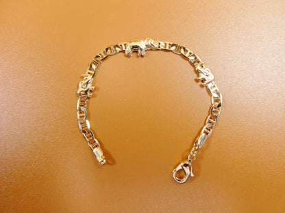 5.5 Inch 18k Gold Filled Mariner Chain Style Elephant Baby Bracelet