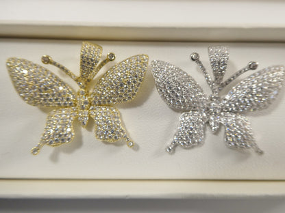 Real Solid 925 Sterling Silver Large Butterfly Pendent