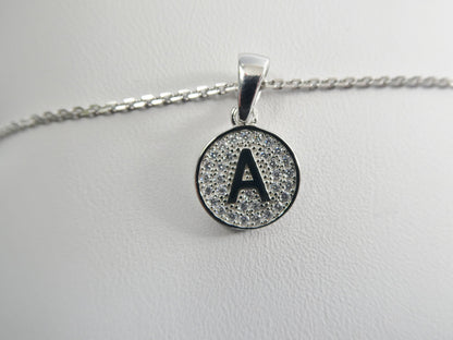Real 925 Sterling Silver Initial Pendent With 16 Inch Cable Chain