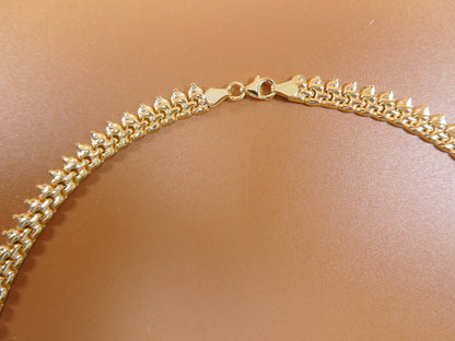 14k Yellow Gold Tone Color Cleopatra Necklace Over Real 925 Sterling Silver