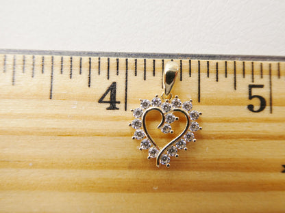 10k Real Solid Yellow Gold 16 Inch Chain & Heart Pendent Set