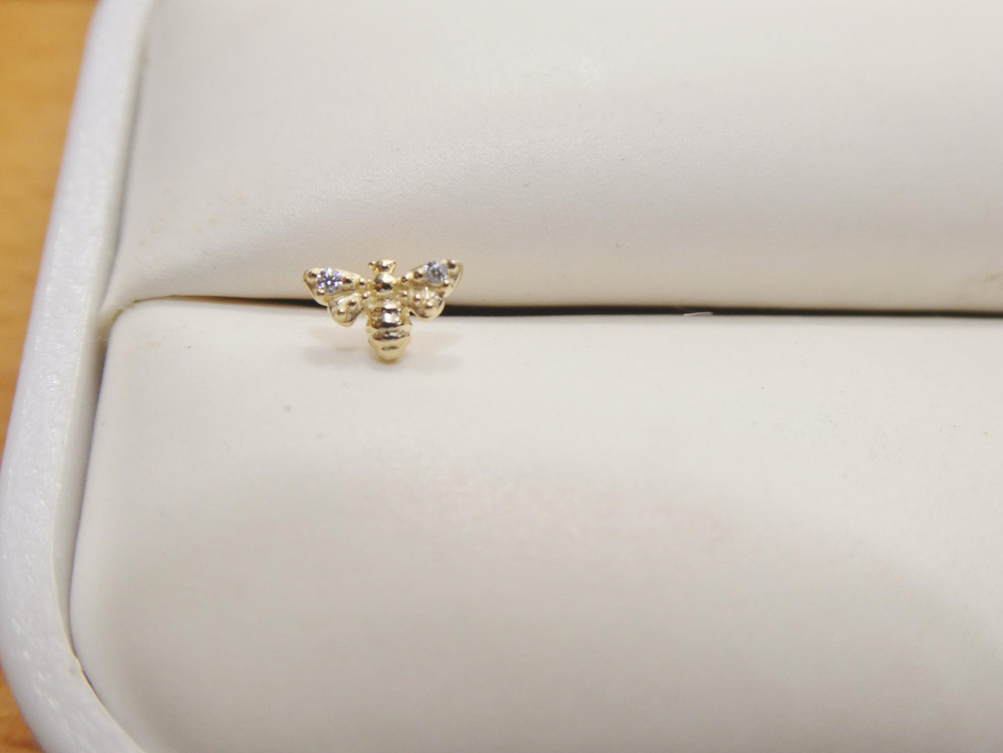 14k real solid yellow gold honeybee nose rings