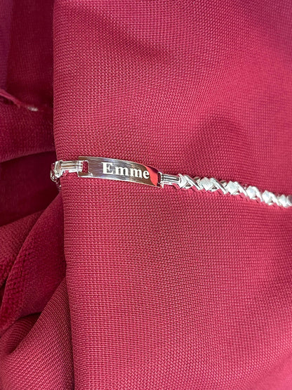 Real 925 Sterling Silver 6 Inch XOXO Naby ID Nracelet