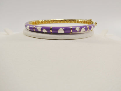 18k Yellow Gold Filled 50mm Purple Enamel Children Bangle Bracelet