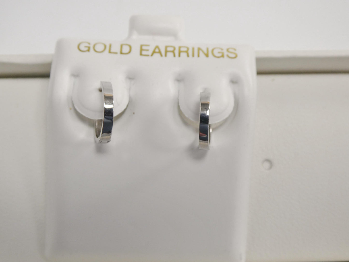 real 10k solid yellow gold 11mm high polish plain hoop huggie earrings