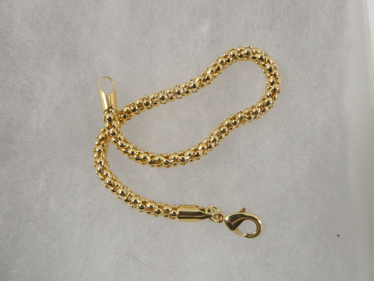 7 inch popcorn style 18k gold filled ladies bracelet