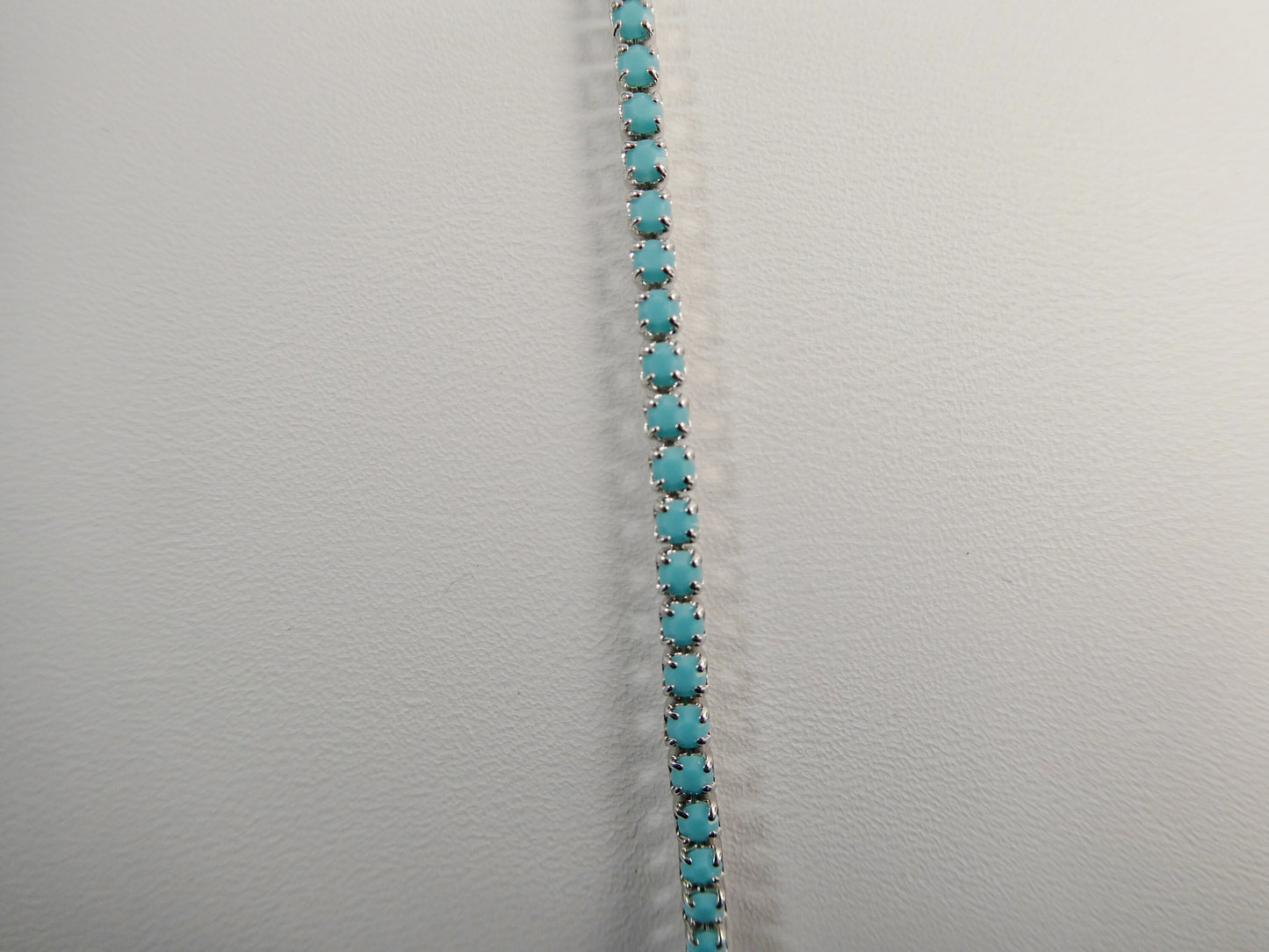 Turquoise anklet with extension tennis bracelet real 925 sterling silver