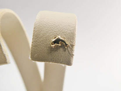 14k Real Solid Yellow Gold Dolphin Nose Stud Ring